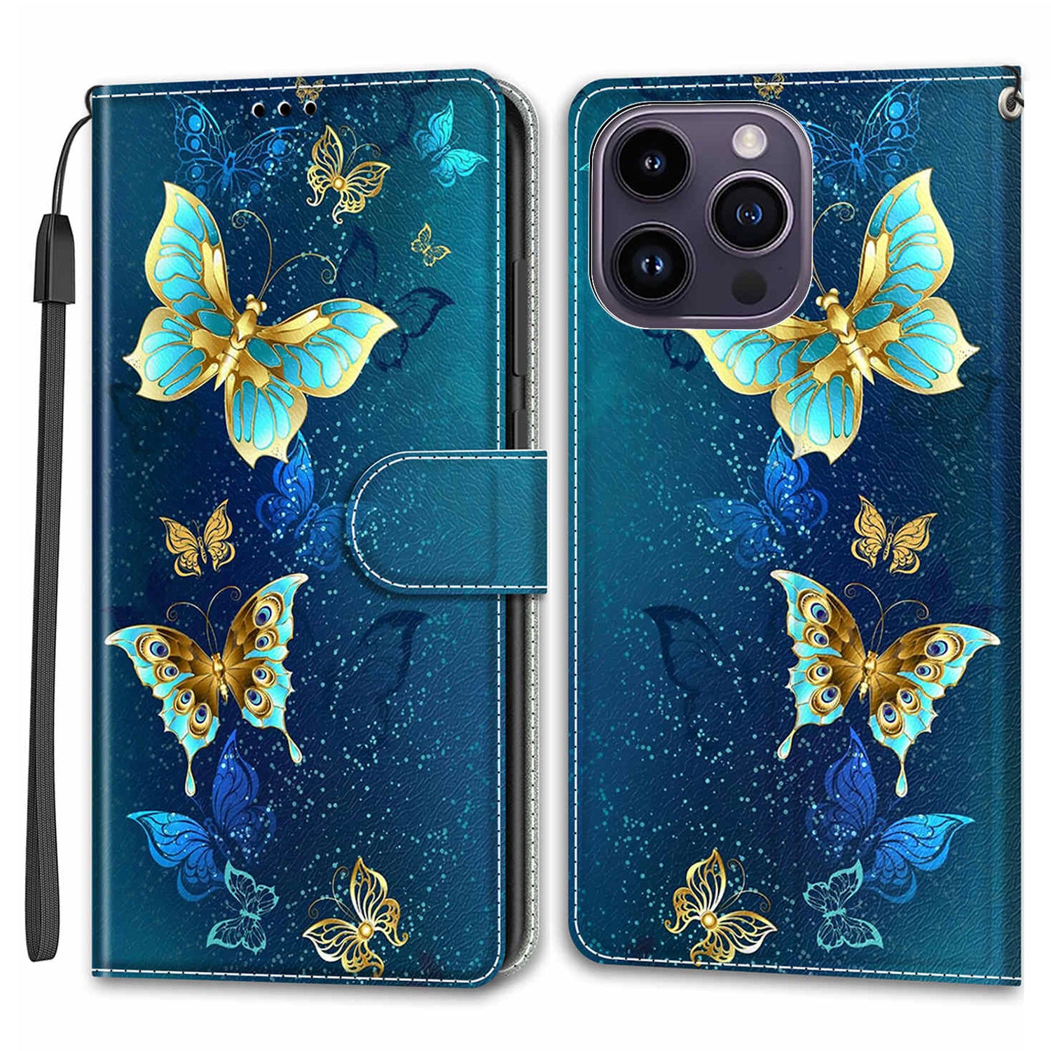 Til iPhone 14 Pro Mønsterudskrivning Lædertelefontaske Kortpladser Flip Stand Cover Til iPhone 14 Pro Mønsterudskrivning Lædertelefontaske Kortpladser Flip Stand Cover